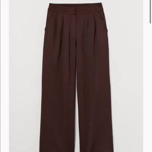 H&M dark brown wide-leg pants